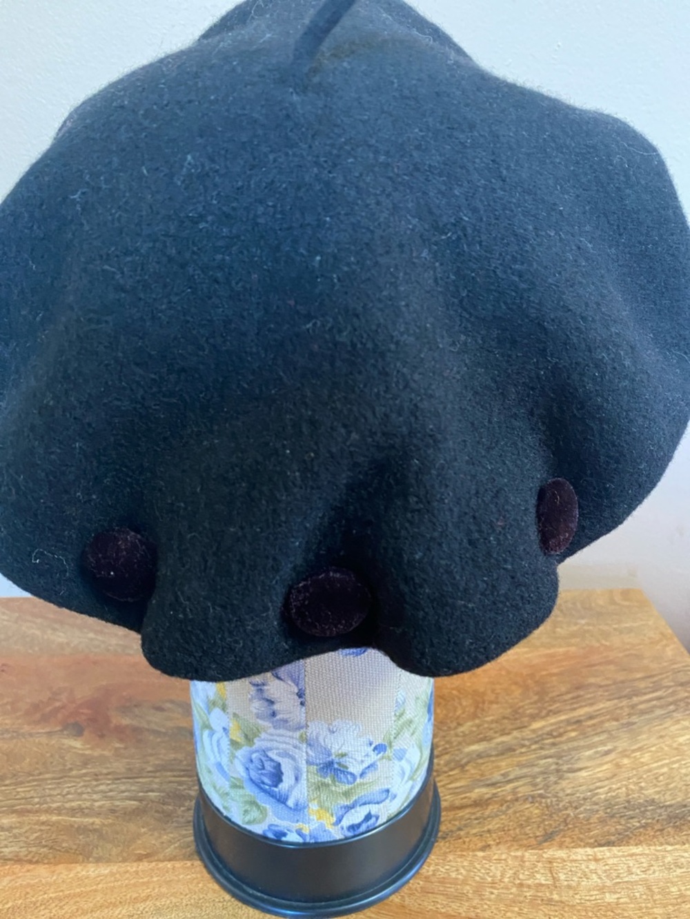 VTG 90’s Parkhurst Canada  Black Wool Beret Hat - Picture 5 of 10